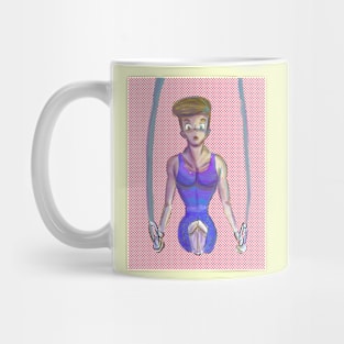 Athletic and muscular young gymnast at the olympic games illustration Mug